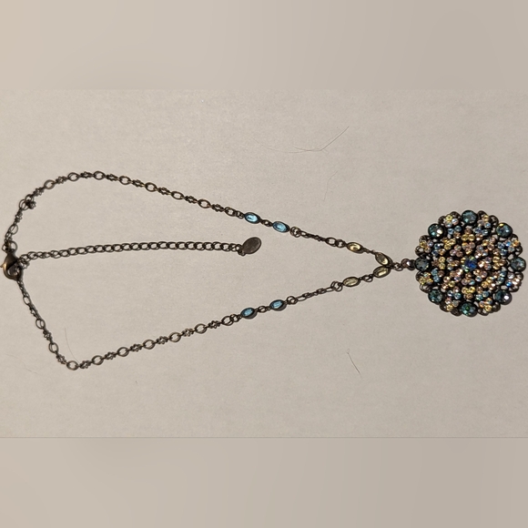 Sorrelli Blue and Gold Crystal Necklace - Picture 4 of 4